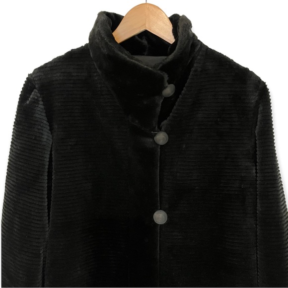 1 MadisonTextured Faux Fur Long Coat - Picture 4 of 10